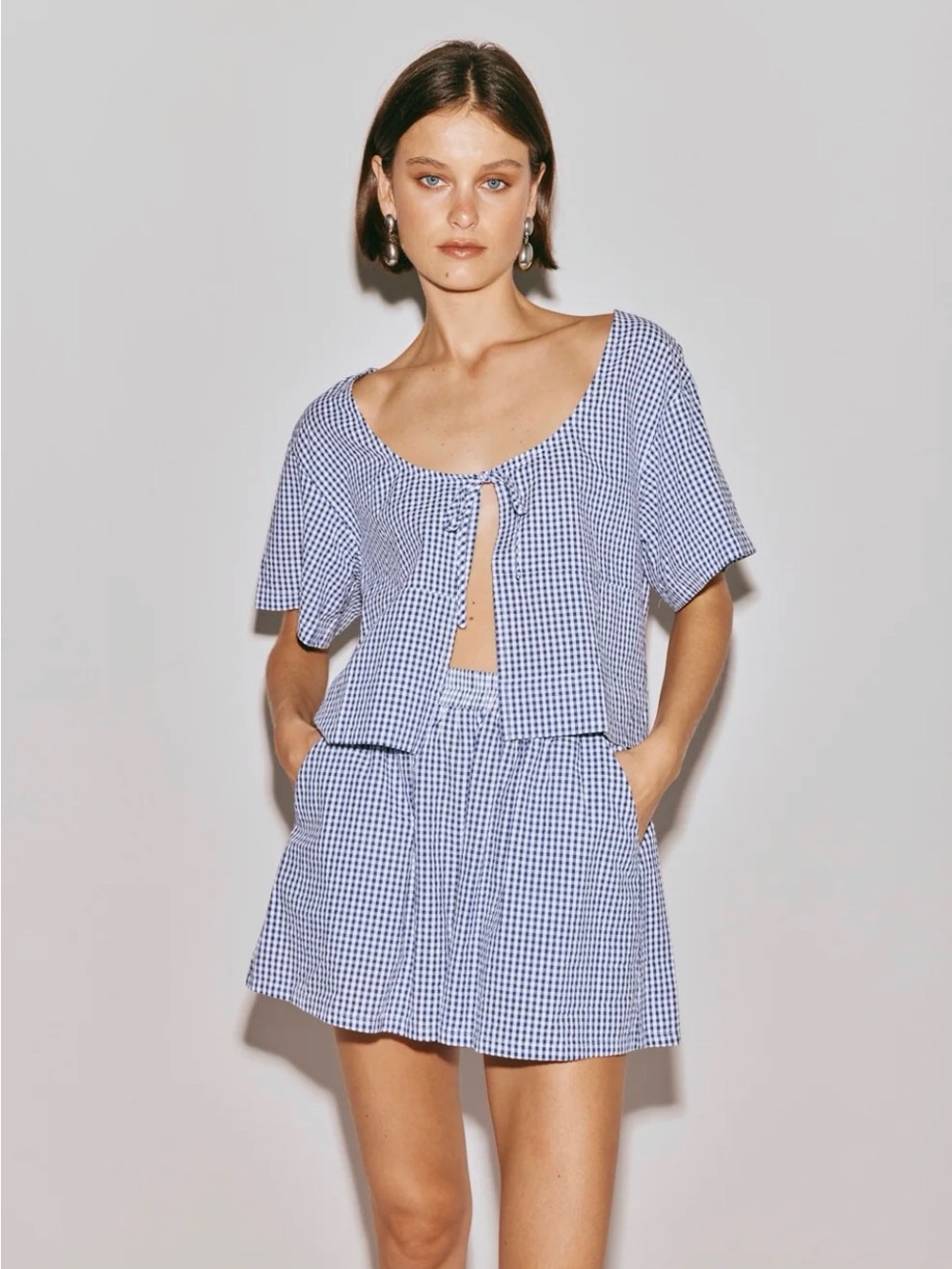 Navy Gingham The Sea and I Smock Top